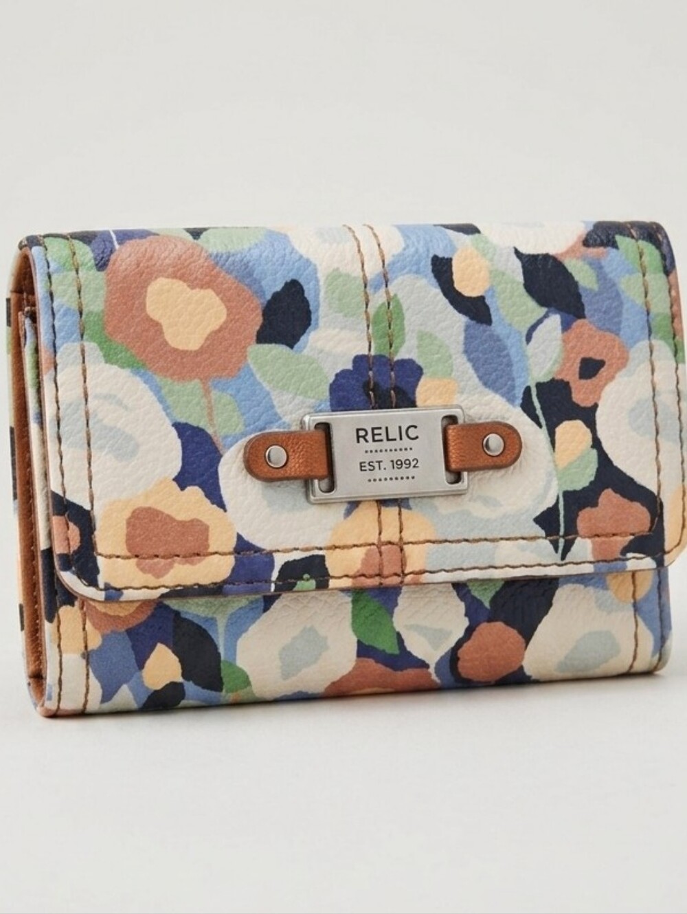 NWT Relic Floral Trifold Compact Wallet Boho Retro Cottagecore Coin Pouch